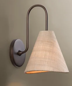 Alternative view of Amma Modern Brass Wall Sconce Light Fixture for Bedroom or Hallway